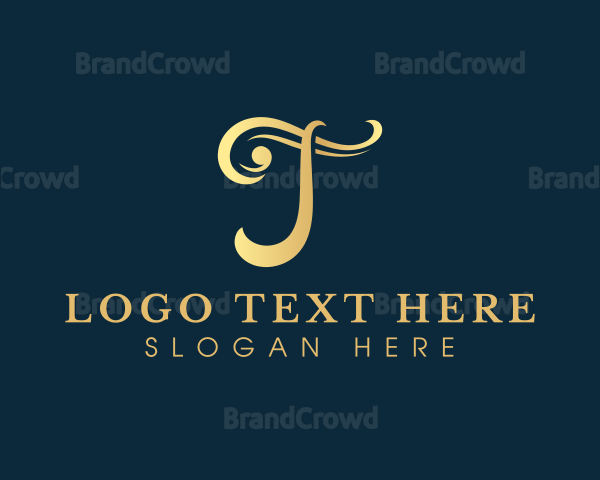 Elegant Luxury Calligraphy Letter T Logo