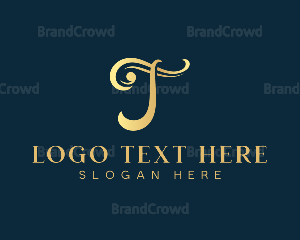 Elegant Calligraphy Letter T Logo