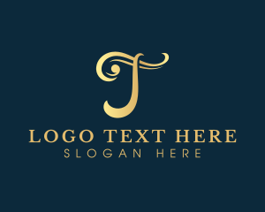 Swirl - Elegant Luxury Calligraphy Letter T logo design