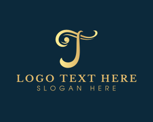 Elegant Luxury Calligraphy Letter T Logo