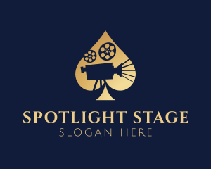 Theater - Gold Film Camera Spade logo design