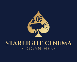 Gold Film Camera Spade logo design