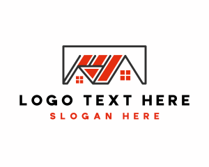 Geometric Roof Residence logo design