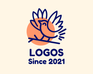Nature Reserve - Finch Bird Sun logo design