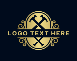 Tool - Ornament Hammer Construction logo design