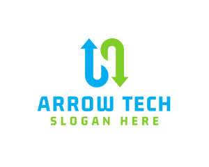 Tech Arrows Letter N logo design