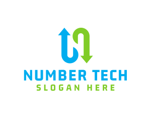 Tech Arrows Letter N logo design