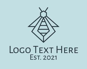 Bee - Geometric Insect Icon logo design