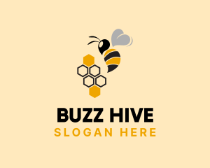 Flying Honey Bee logo design