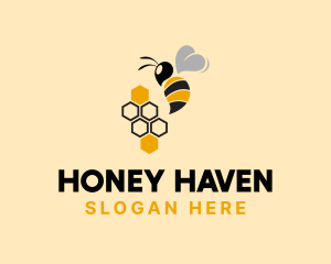 Beekeeping - Flying Honey Bee logo design