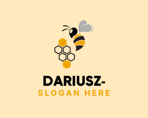 Apiarist - Flying Honey Bee logo design