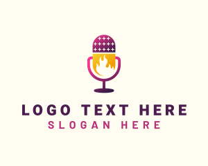 Vlog - Flaming Mic Podcast logo design