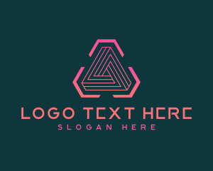 Cyber - Digital Cyber Triangle logo design