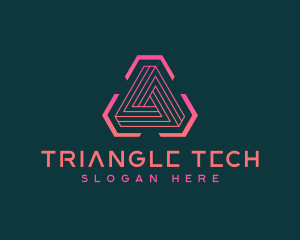 Digital Cyber Triangle logo design