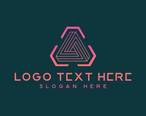 Geometric - Digital Cyber Triangle logo design