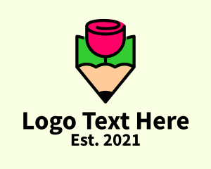 Eco Friendly - Rose Pencil Garden logo design