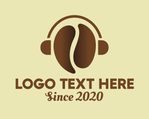 Podcast - Coffee Bean Headphones logo design