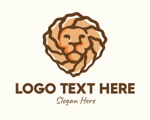 Wild - Brown Tribal Lion logo design