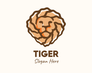 Brown Tribal Lion Logo