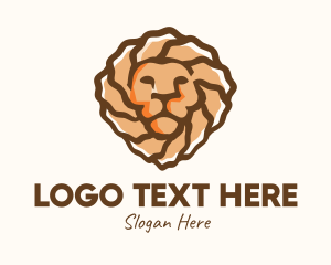 Wildlife Conservation - Brown Tribal Lion logo design