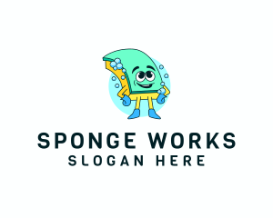 Sponge - Dishwashing Sponge Cleaner logo design