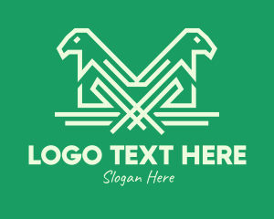 Pigeon - Simple Eagle Line Art logo design