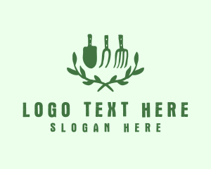Shovel - Wreath Gardening Tool logo design
