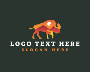 Trekking - Bison Adventure Mountaineering logo design