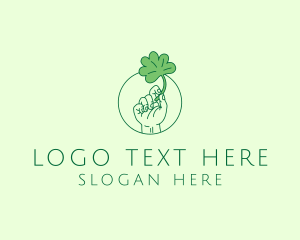 Herb - Shamrock Ireland Hand logo design