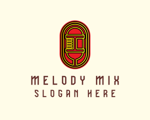 Album - Yellow Retro Microphone logo design