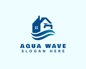 House Wave Faucet Handyman logo design