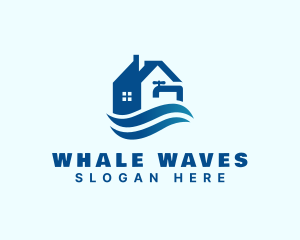 House Wave Faucet Handyman logo design