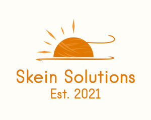 Skein - Orange Sun Crochet logo design