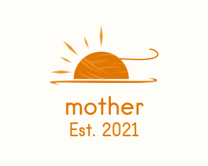 Knitter - Orange Sun Crochet logo design