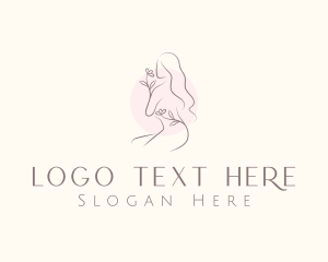 Hair Removal - Nude Floral Woman logo design
