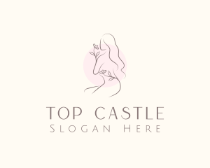 Nude Floral Woman Logo