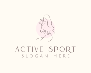 Body Wash - Nude Floral Woman logo design