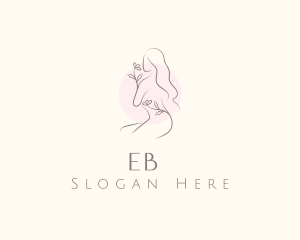 Flower - Nude Floral Woman logo design
