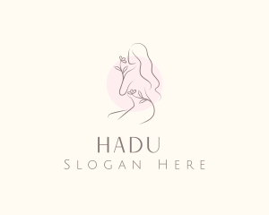 Human - Nude Floral Woman logo design