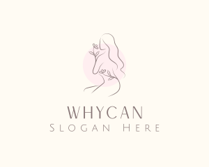Outline - Nude Floral Woman logo design