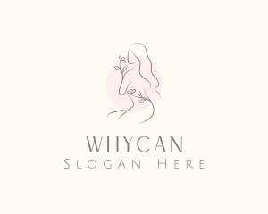 Maiden - Nude Floral Woman logo design