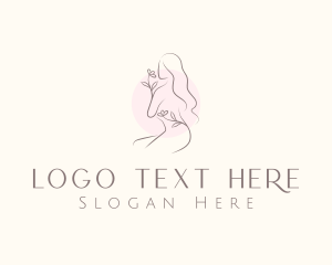 Leaves - Nude Floral Woman logo design