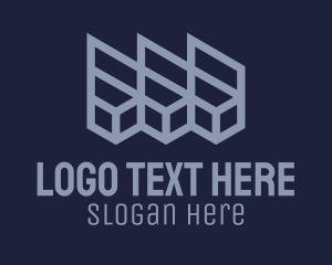 Courier Service - Purple Geometric Boxes logo design