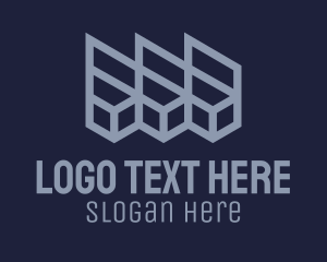 Architectural - Purple Geometric Boxes logo design