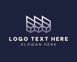 Purple Geometric Boxes  logo design