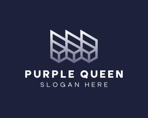 Purple Geometric Boxes  logo design