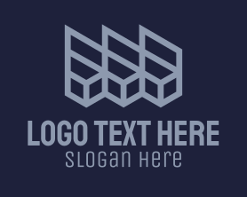 Architectural Firm - Purple Geometric Boxes logo design