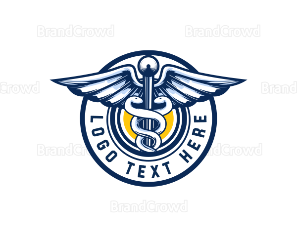 Medical Caduceus Staff Logo