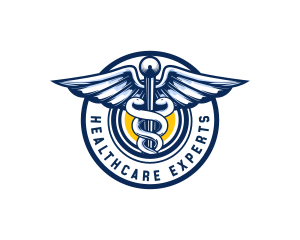 Medical Caduceus Staff logo design