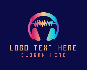 Headphones - Modern Colorful Headset logo design